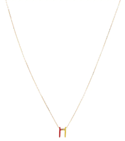 Shop Persée 18kt Gold Necklace With Enamel