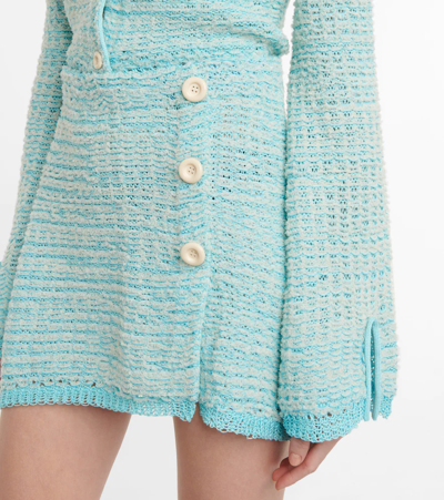 Shop Acne Studios Cotton-blend Miniskirt In Aqua Blue