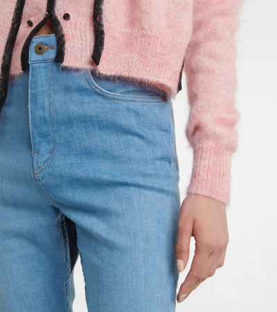 Shop Y/project Paneled High-rise Skinny Jeans In Ice Blue