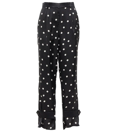 Shop Sacai Polka-dot High-rise Pants In Black