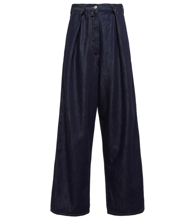 Dries Van Noten Pleated High-rise Wide-leg Jeans In Dark Denim | ModeSens