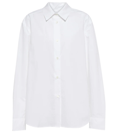 Shop Khaite Argo Cotton Poplin Shirt In White