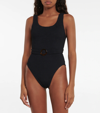 Shop Hunza G Solitaire Swimsuit In Black