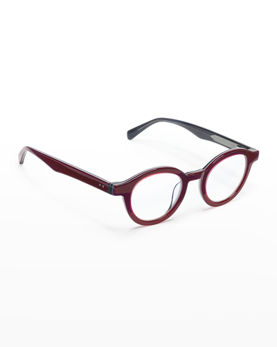 Shop Eyebobs Tv Party Round Acetate Readers In Burgundy