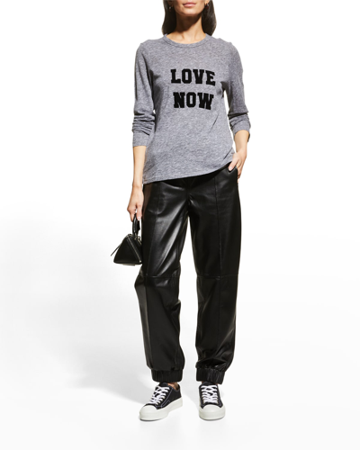 Shop Zadig & Voltaire Willy Chine Flocked Typographic T-shirt In Gris Chine