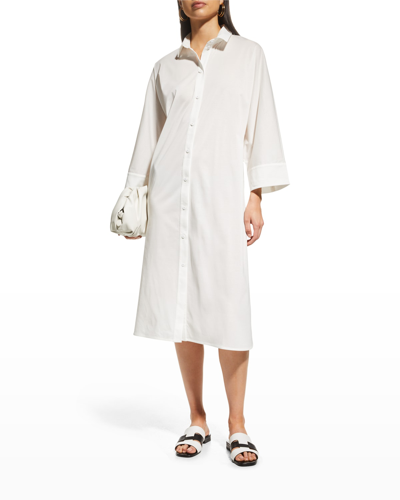 Shop Max Mara Aurelia Long-sleeve Shirtdress In White