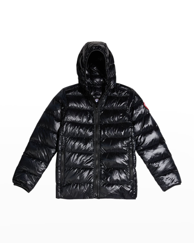 Shop Canada Goose Kid's Crofton Quilted Jacket In Black - Noir