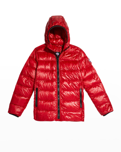 Shop Canada Goose Kid's Crofton Quilted Jacket In Red - Rouge