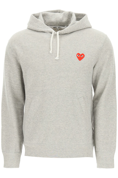 Shop Comme Des Garçons Play Comme Des Garcons Play Hoodie With Logo Patch In Mixed Colours