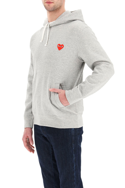 Shop Comme Des Garçons Play Comme Des Garcons Play Hoodie With Logo Patch In Mixed Colours