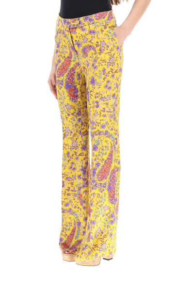 Etro Floral-print Flared Trousers In Mixed Colours