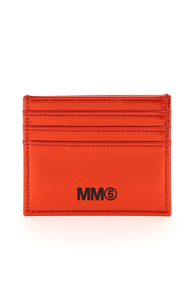 Shop Mm6 Maison Margiela Coated Canvas Cardholder In Red