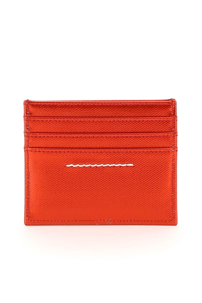 Shop Mm6 Maison Margiela Coated Canvas Cardholder In Red