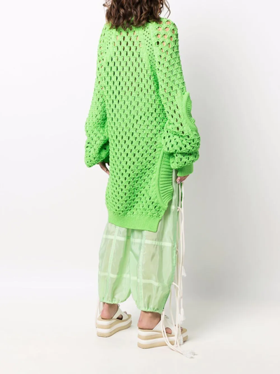 Shop Stella Mccartney Open-knit Sweatshirt In Green