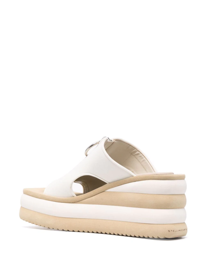 Shop Stella Mccartney Zip-detail Square-toe Platform Sandals In White