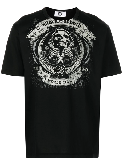 Shop Junya Watanabe Skull-print T-shirt In Schwarz