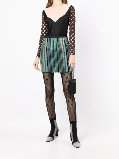Marine Serre Signature Motif Mini Skirt In Multicolour
