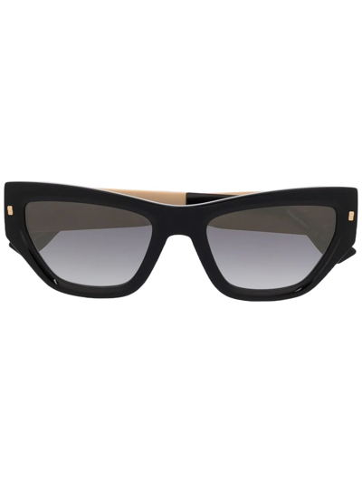 Shop Dsquared2 Hype Logo-plaque Sunglasses In Schwarz