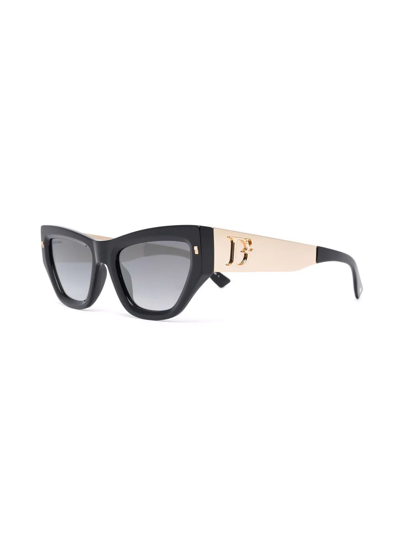 Shop Dsquared2 Hype Logo-plaque Sunglasses In Schwarz