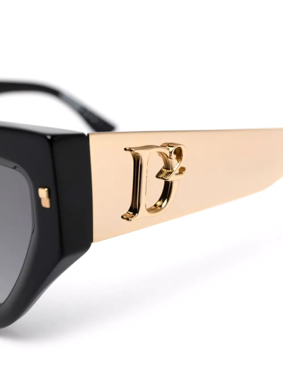 Shop Dsquared2 Hype Logo-plaque Sunglasses In Schwarz