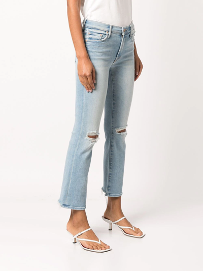 Shop Mother The Outsider Ripped-knee Jeans In Blau