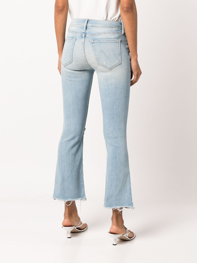 Shop Mother The Outsider Ripped-knee Jeans In Blau