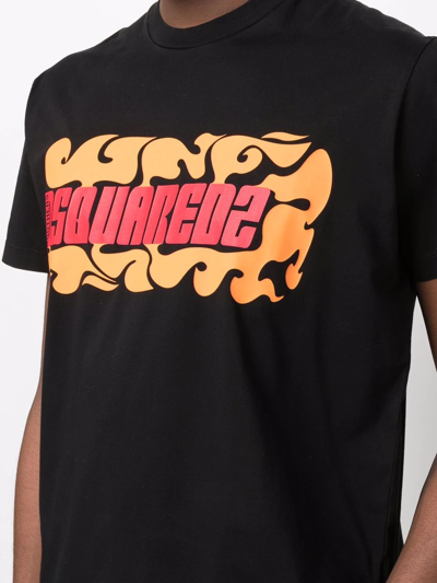 Shop Dsquared2 Wave Logo-print T-shirt In Black