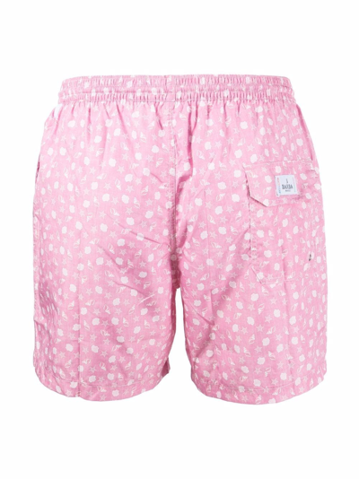 Shop Barba Shell-print Swimshorts In Rosa