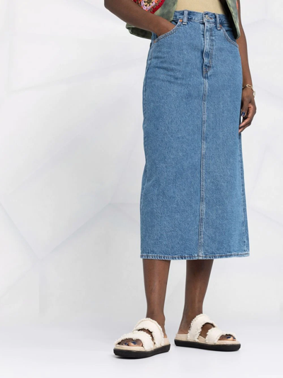 Shop Levi's Straight-fit Denim Skirt In Blau