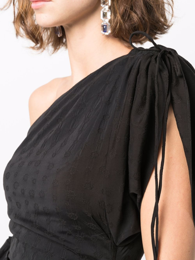 Shop Isabel Marant Gathered One-shoulder Mini Dress In Schwarz
