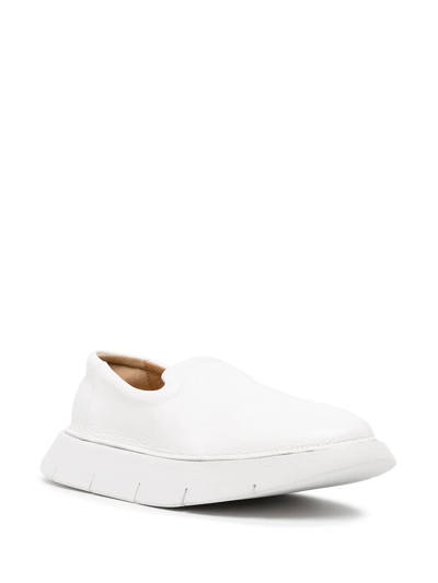 Shop Marsèll Chunky Sole Leather Loafers In Weiss