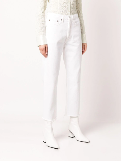 Shop Agolde High-waist Straight Jeans In White