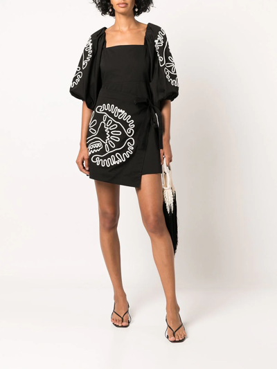Shop Alexis Vallini Wrap-skirt Mini Dress In Schwarz