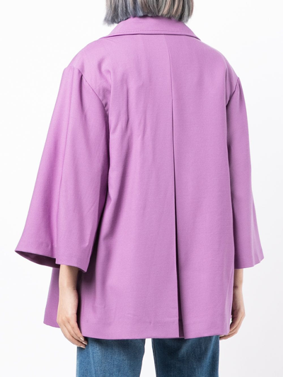 Costarellos Double-breasted Fitted Blazer In Violett