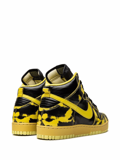 Nike Black And Yellow Dunk Hi 1985 Leather Sneakers In Schwarz
