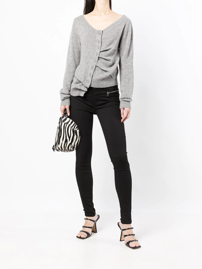 Rta Asymmetric Button-down Cashmere Cardigan In Grau