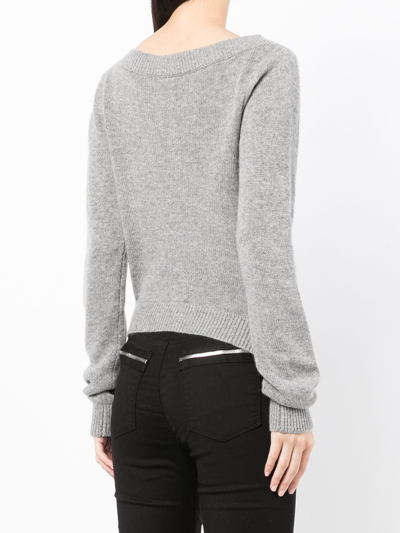 Rta Asymmetric Button-down Cashmere Cardigan In Grau