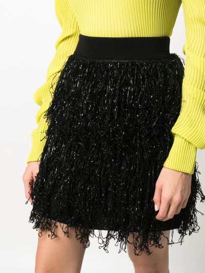 Shop Jw Anderson Multi-layer Fringe Skirt In Schwarz