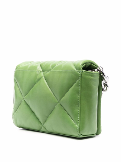 Shop Stand Studio Quilted Flap Tote Bag In Grün