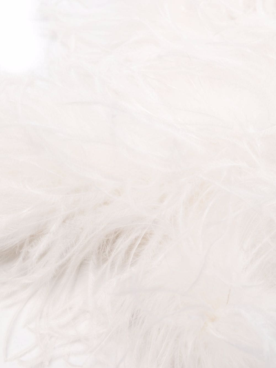 Shop Styland Ostrich Feather Scarf In Weiss