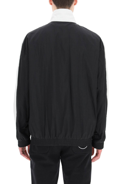 Shop Balmain Two-tone Nylon Jacket With Logo In Mixed Colours