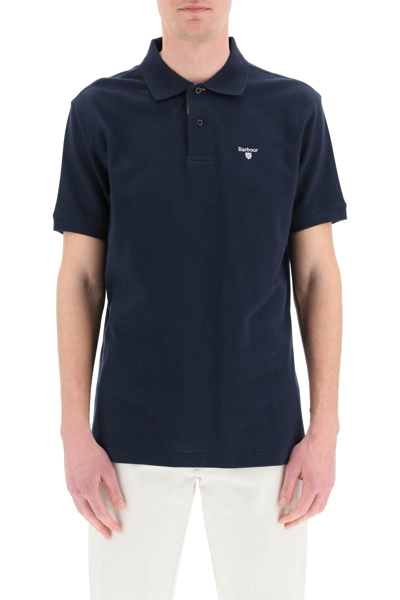Shop Barbour Tartan Piquet Polo Shirt In Blue