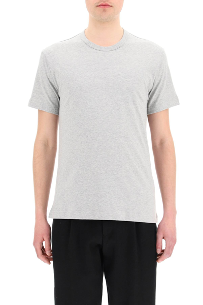 Shop Comme Des Garçons Shirt Comme Des Garcons Shirt Basic T-shirt With Logo Print In Grey
