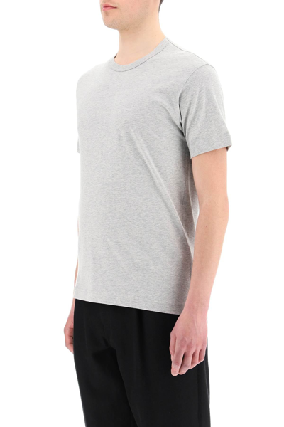 Shop Comme Des Garçons Shirt Comme Des Garcons Shirt Basic T-shirt With Logo Print In Grey