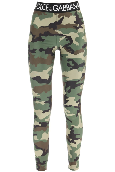 Shop Dolce & Gabbana Camouflage Leggings In Mixed Colours