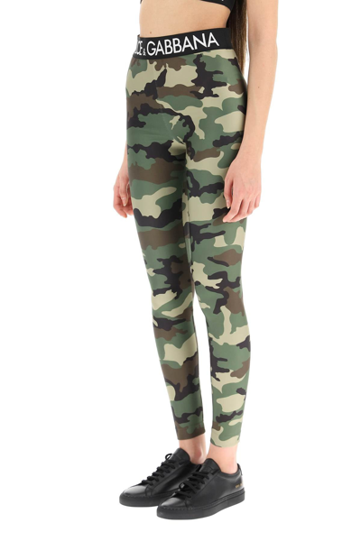 Shop Dolce & Gabbana Camouflage Leggings In Mixed Colours