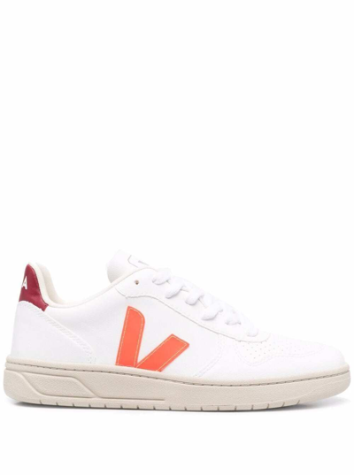 Shop Veja Woman's V10 White Vegan Leather Sneakers