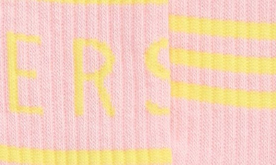 Shop Versace First Line Stripe Crew Socks In Candy Pineapple
