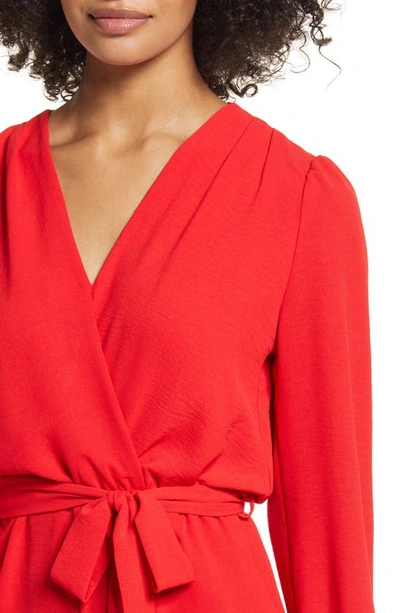 Fraiche By J Long Sleeve Romper In Tomato