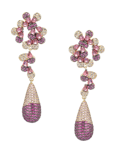 Shop Eye Candy La Women's The Luxe Collection Lo Lo Cubic Zirconia Purple Drop Earrings